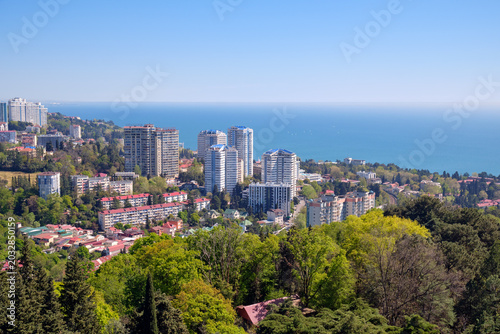 Foto The view from Arboretum Park observation deck i the coastal areas of Sochi