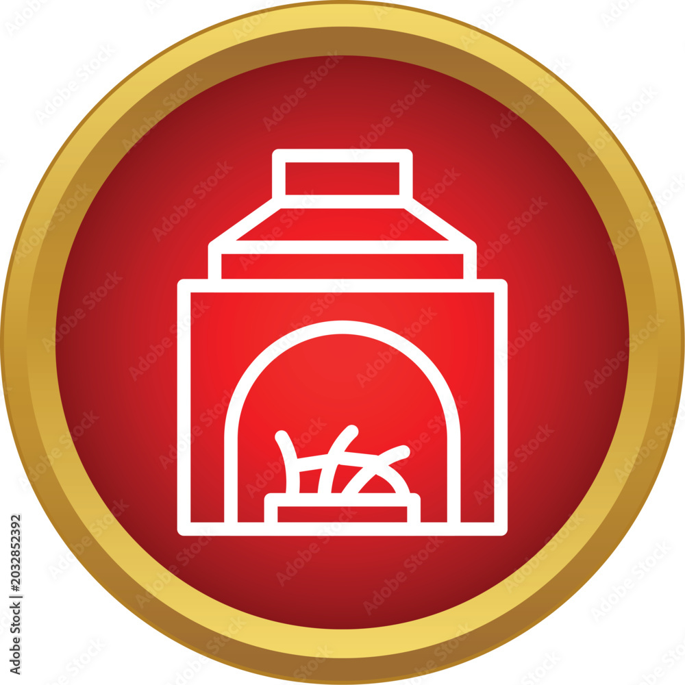 Fototapeta premium Fireplace icon representing a cozy home and heated interior