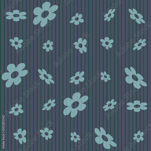 Modern seamless pattern design with flowers in lines 