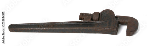Antique Gas Wrench, Industrial Metal Tool