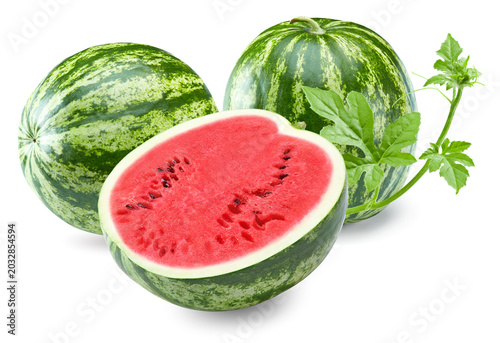 watermelon isolated on white background. clipping path