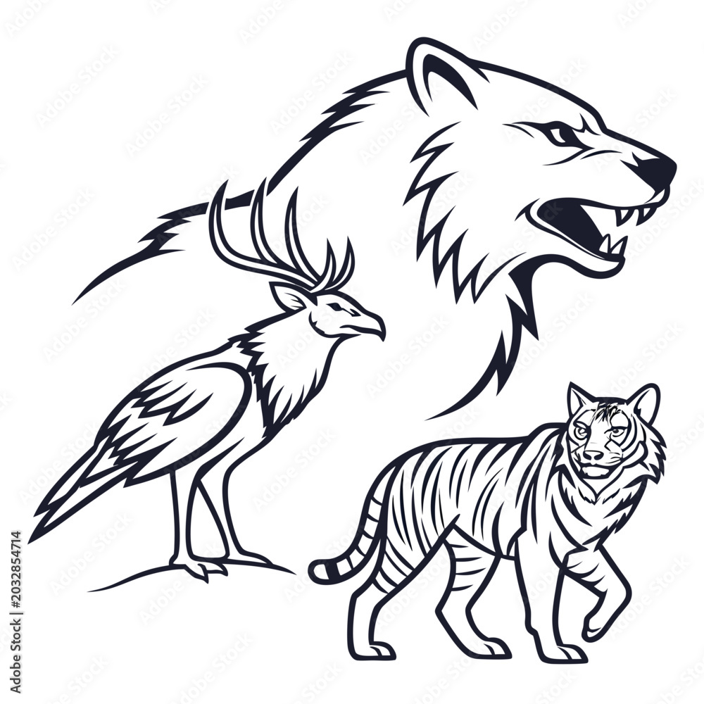 Obraz premium Premium Wildlife Logo Collection 1