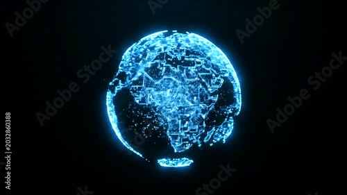 Glowing blue earth from space.