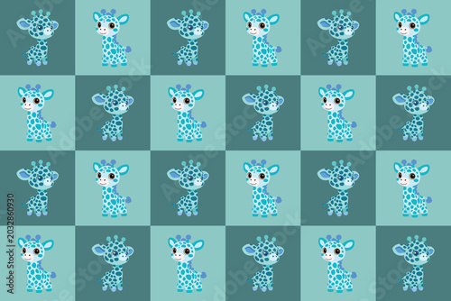 Cute pattern giraffes illustration