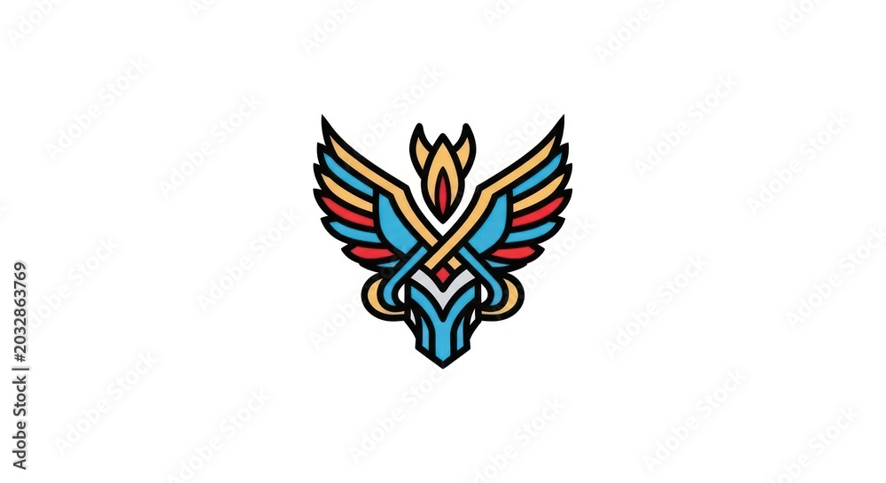 Obraz premium Vibrant winged bird head crest for gaming