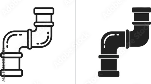 Plumbing pipe S bend connector with clean lines on white background for construction concepts