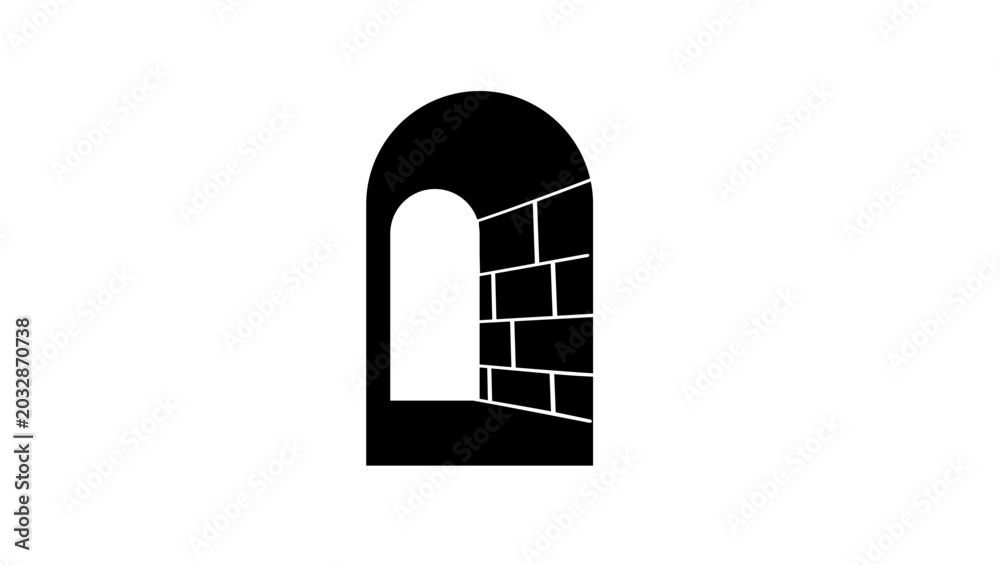 Fototapeta premium thick walls symbol, black isolated vector silhouette