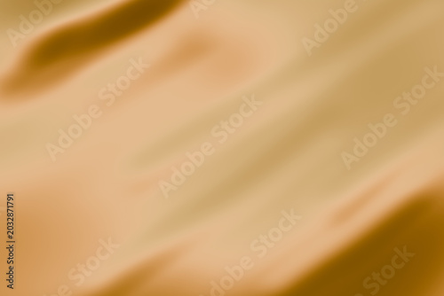 Luxury gold silk fabric texture background, smooth satin wave 3D render.