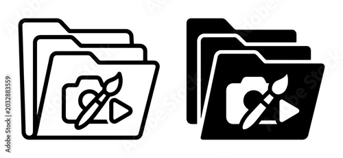 Foto Creative Media Folders, Digital Asset Organization Icons, Photography, Art, Vide