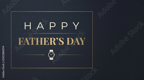 Dark Luxury Happy Fathers Day Background with Elegant Gold Typography Premium Celebration Design