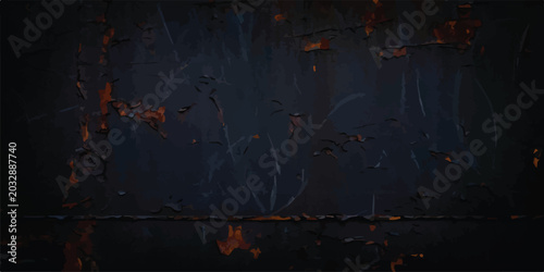 Dark rusty metal surface with scratches and seam industrial design aged metal background. distressed industrial oxidized corrosion weathered material backdrop close up abrasion horizontal.