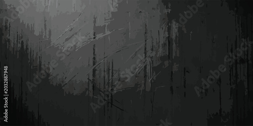 Schilderij op canvas Rough dark gray concrete wall texture with vertical lines background