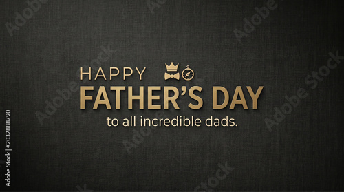 Dark Luxury Happy Fathers Day Background with Elegant Gold Typography Premium Celebration Design