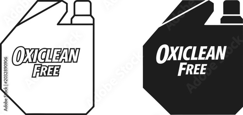 Принти на полотні Cleaning product container with label during presentation on white and black bac
