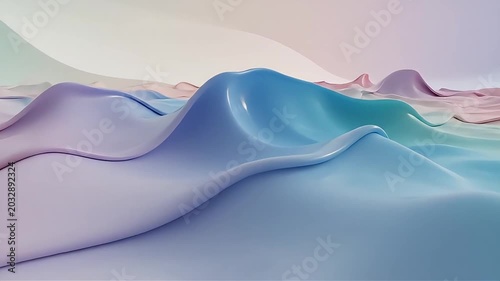 Abstract flowing pastel landscape with soft hills