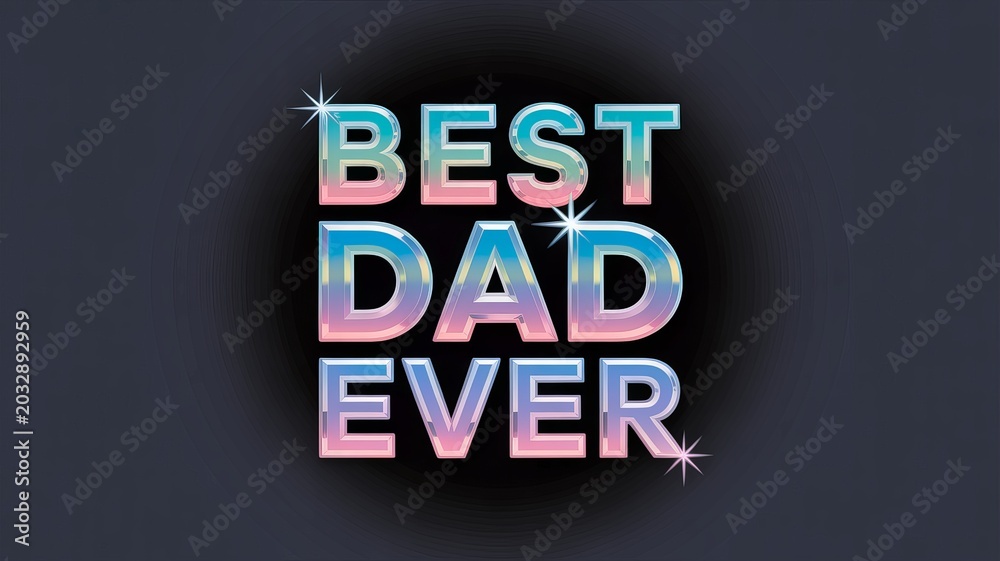 Obraz premium A colorful graphic with the words 'Best Dad Ever' in a shiny font for Father's Day