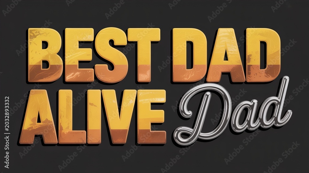 Fototapeta premium A colorful graphic celebrating the best dad alive with vibrant text on a dark background