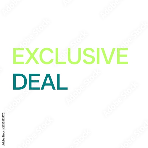 Exclusive Deal Sale Typography Icon with Green Gradient Text Design