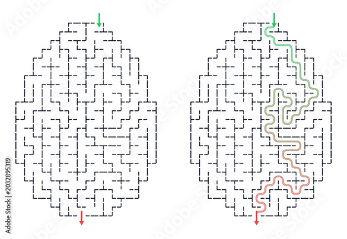 Easter printable maze with egg shape and paths for puzzle solving  