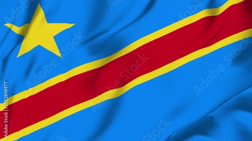 Congo waving fabric flag animation seamless looping for sport politics business background