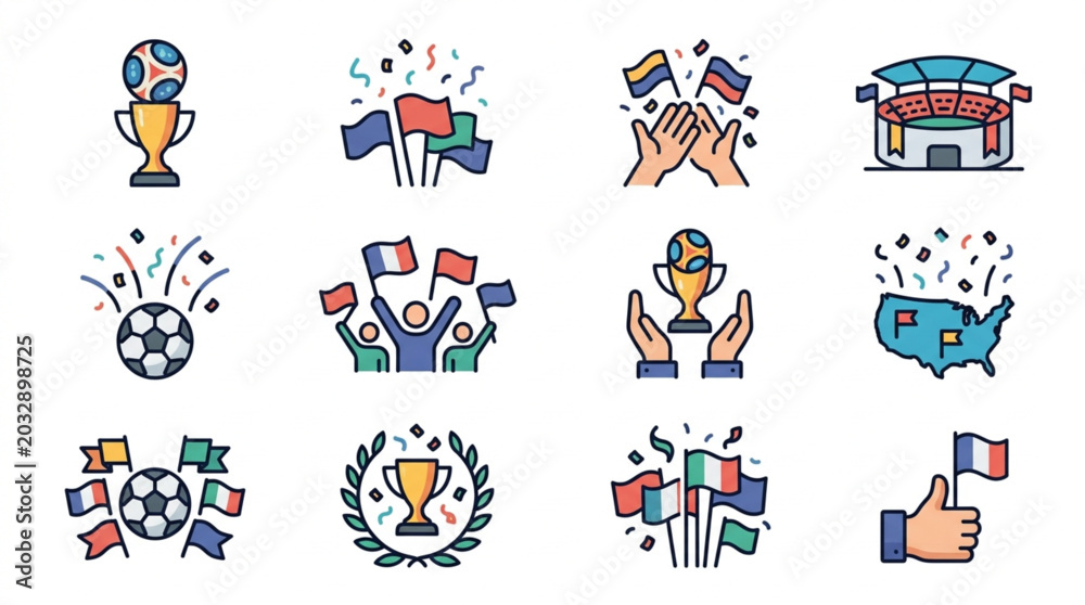 Fototapeta premium Collection of Sports Icons and Symbols for Competitions.