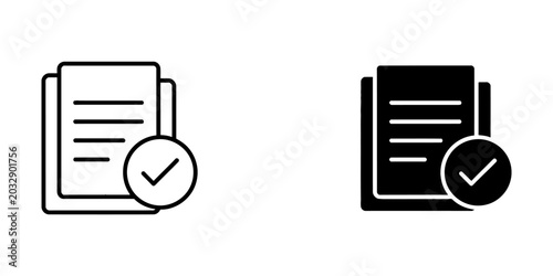 Document with checkmark icon task completion or approval document checkmark