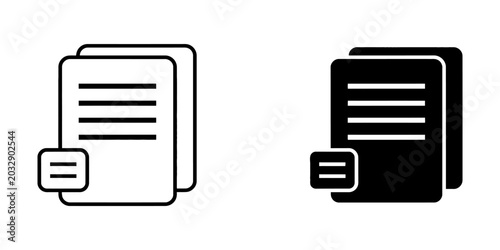 Document stack icon with note vector illustration note taking document