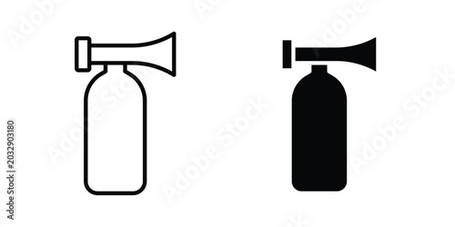 Canvastavla Air horn icon symbol set in black and white. EPS10