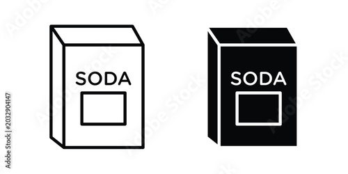 Bild auf Leinwand baking soda icon symbol set in black and white. EPS10