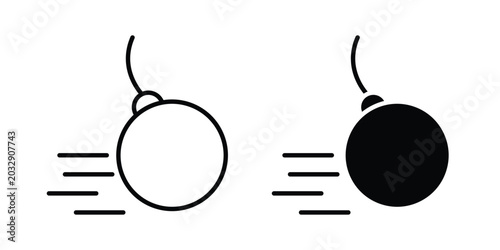 Foto Demolition ball icon symbol set in black and white. EPS10