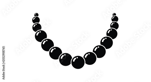 Obraz na płótnie Pearl necklace silhouette against a white background