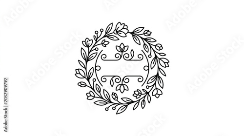 Foto Elegant floral wreath with decorative elements and space for text