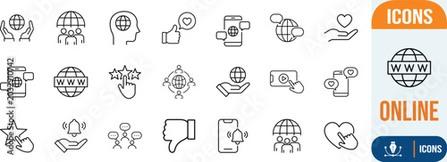 Foto Online communication and engagement icons