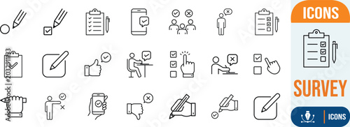 Tableau sur toile Survey feedback checklist response icons
