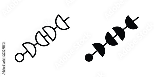 Photos Kebab icon symbol set in black and white. EPS10