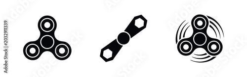 Foto Fidget Spinner Icons: Static, Spinning, and Wrench Style