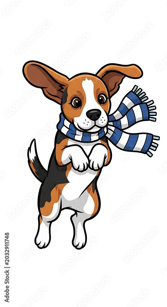 Fototapeta premium Cartoon reindeer wearing blue plaid shirt and jeans.