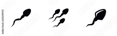 Photos Human Sperm Cells and Male Fertility Icons