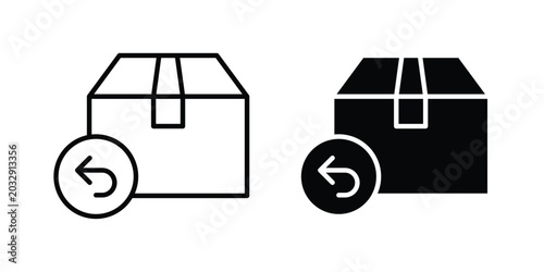 Foto Return purchase icon symbol set in black and white. EPS10