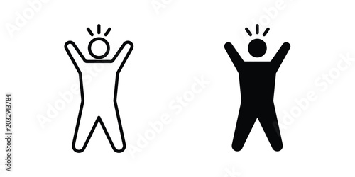 Photos Self confidence icon symbol set in black and white. EPS10