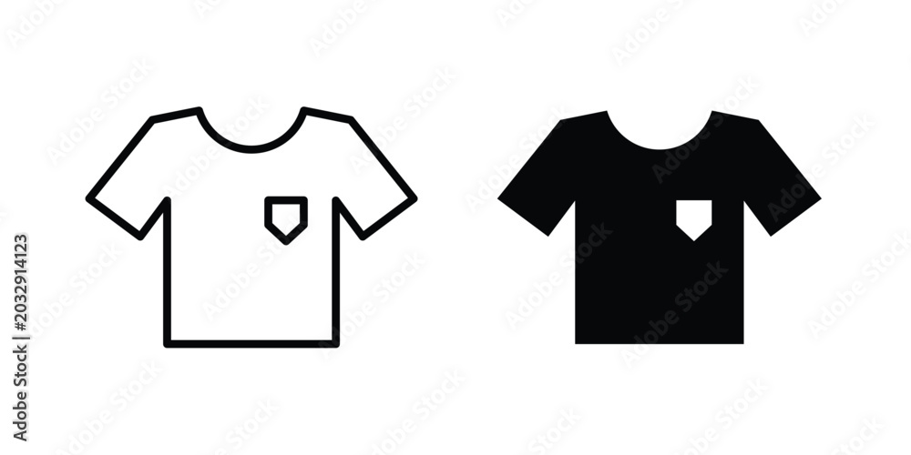 Naklejka premium Soccer jersey icon symbol set in black and white. EPS10
