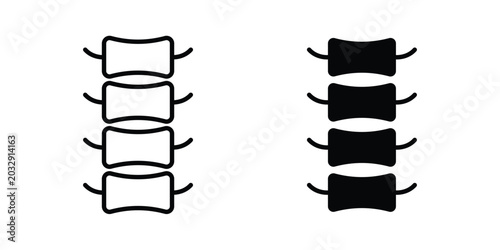 Tableau sur toile Spinal column icon symbol set in black and white. EPS10