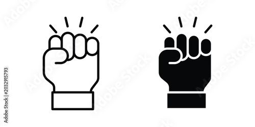 Quadro su tela Will power icon symbol set in black and white. EPS10