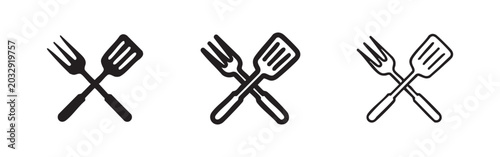 Photos Crossed spatula and fork icon