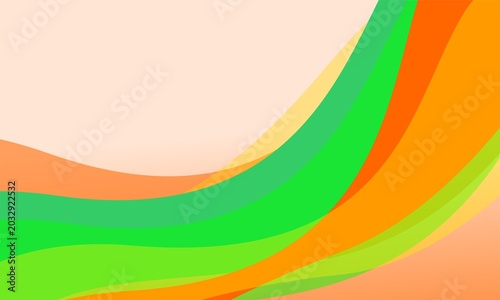 abstract background of yellow, orange, green colorful waves vector