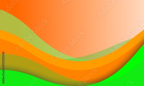 abstract background of yellow, orange, green colorful waves vector