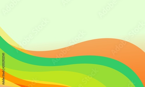 abstract background of yellow, orange, green colorful waves vector
