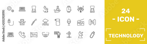 Fényképezés technology icon set with services, , scanner with cover, inclined pendrive signs