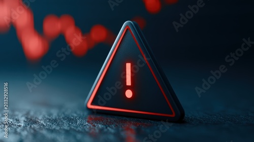 Stock market crash warning with downward graph, financial risk concept