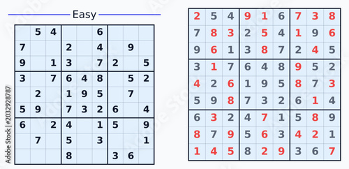 Bild auf Leinwand Sudoku Activity Book Page